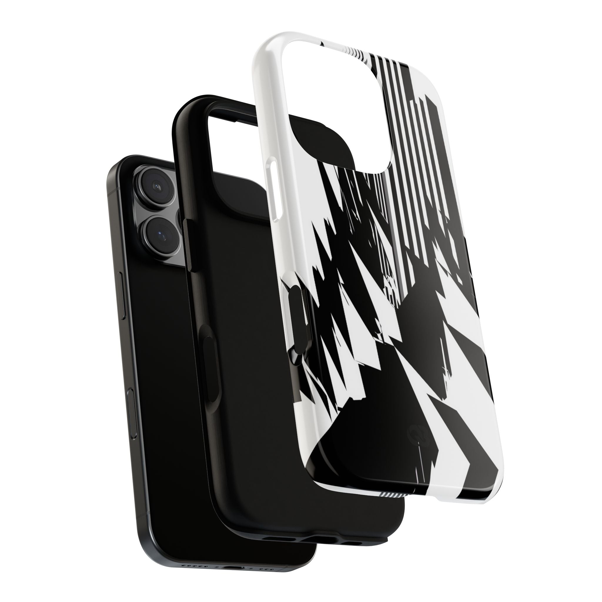 White Tough Phone Case for iPhone - Shattered Vector Spire
