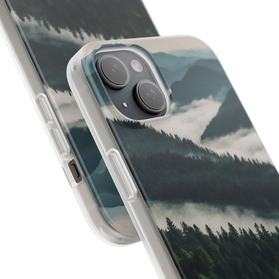 Misty Pine Peaks · Soft Hoesje voor iPhone
