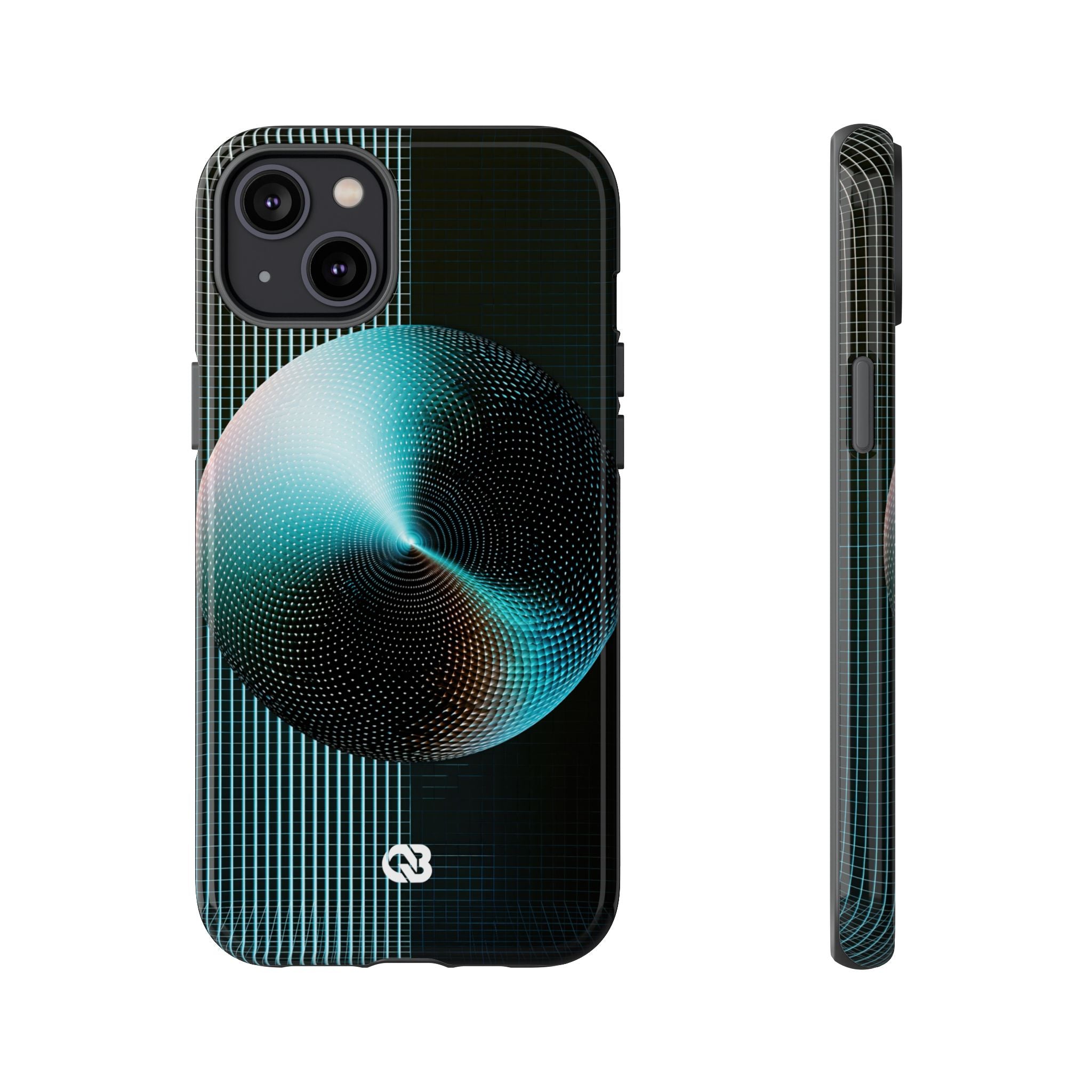 Blue Tough Phone Case for iPhone - Cyan Vector Sphere