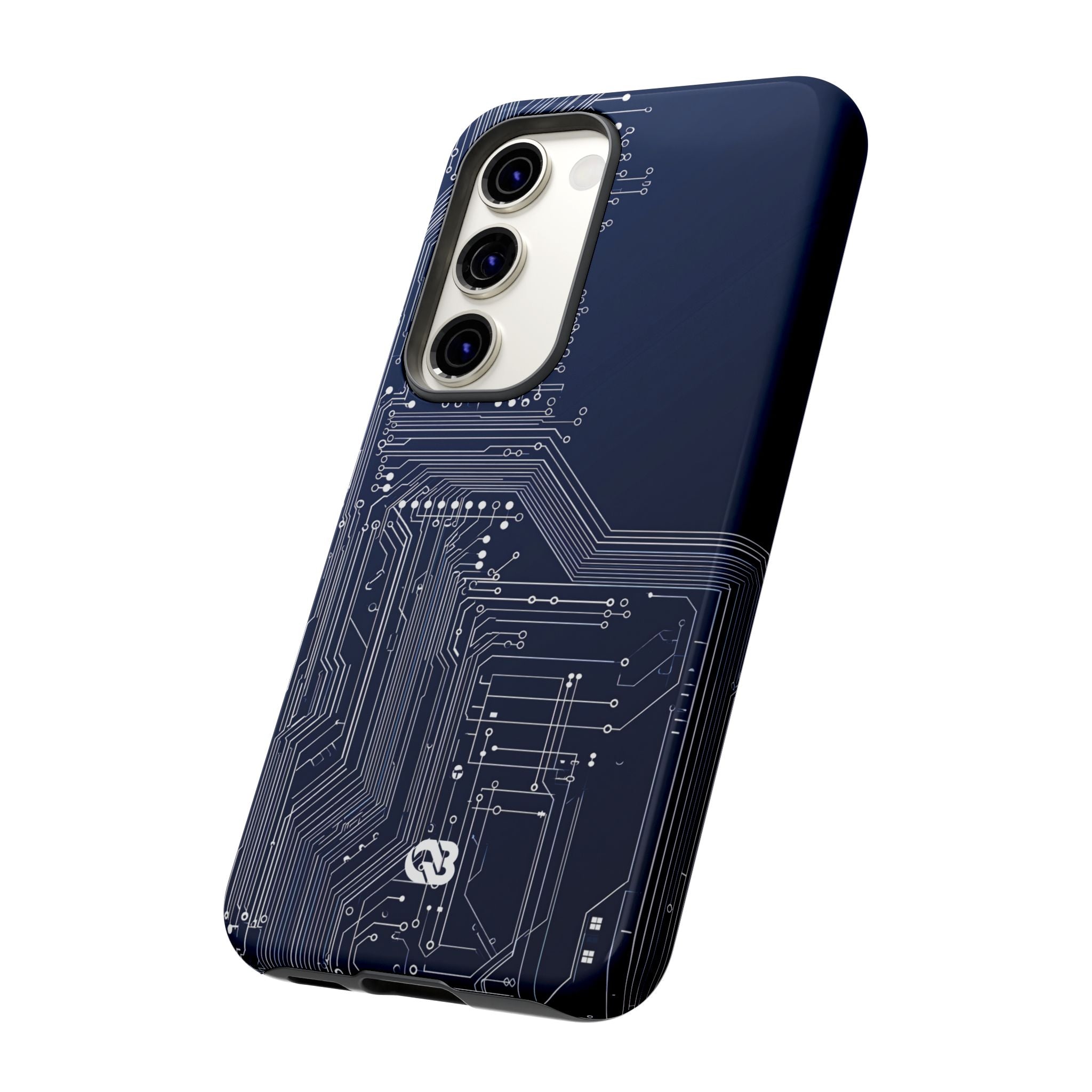 Blue Tough Phone Case for Samsung - Cobalt Data Stream