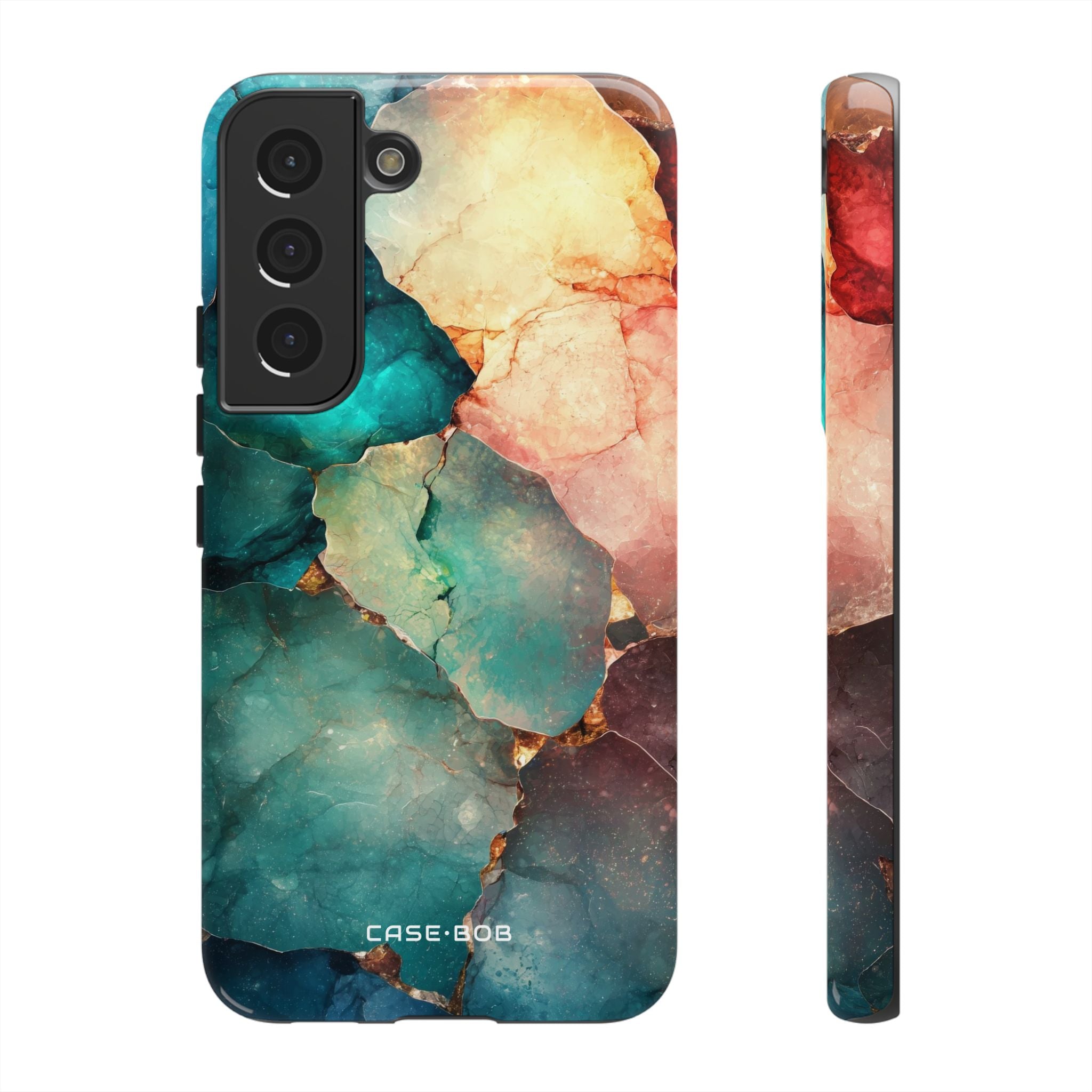 Teal Mosaic Veins Samsung S22 Case - Tough