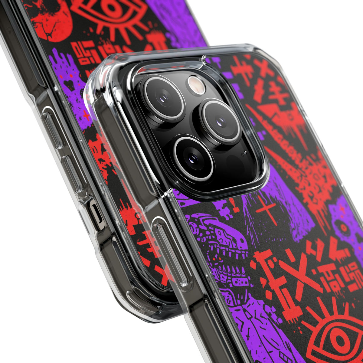 Underground Cyber Glyphs · Clear Impact Magnetic Phone Case for iPhone · Black