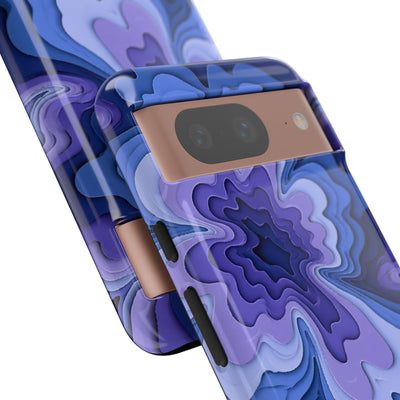 Periwinkle Strata Bloom · Tough Phone Case for Pixel ·  Purple