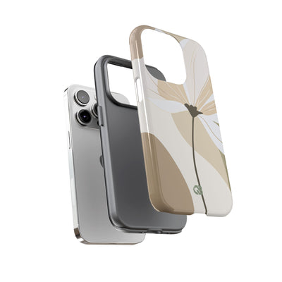 Beige Tough Phone Case for iPhone - Sage Linen Magnolia