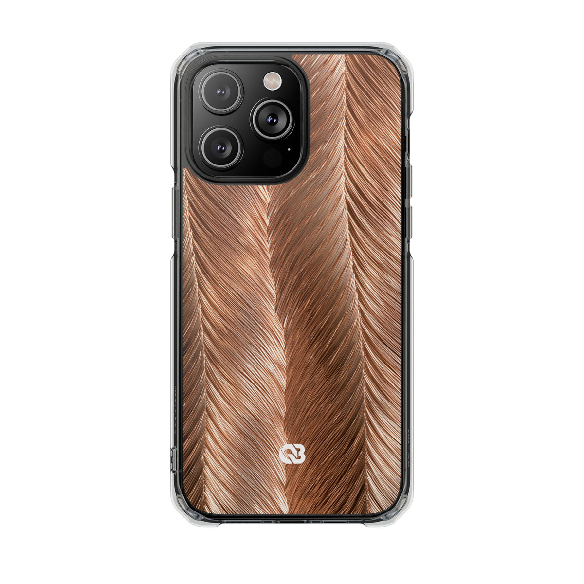 Rose Gold Weave · Clear Impact Magnetic Phone Case for iPhone · Brown