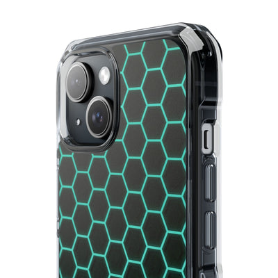 Neon Hex Spectrum · Clear Impact Magnetic Phone Case for iPhone · Teal