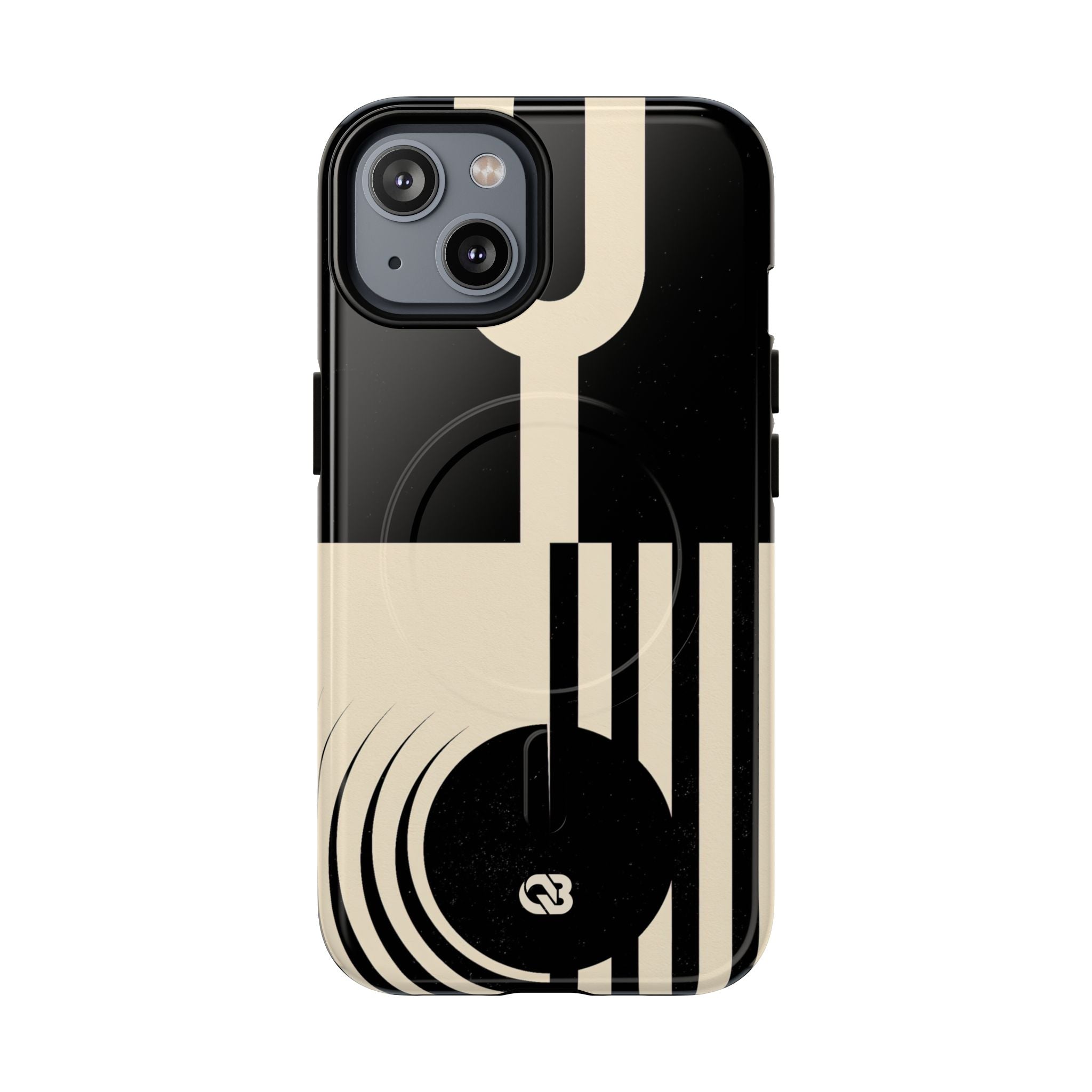 Black Tough 2.0 Magsafe Phone Case for iPhone - Ivory Signal Grid