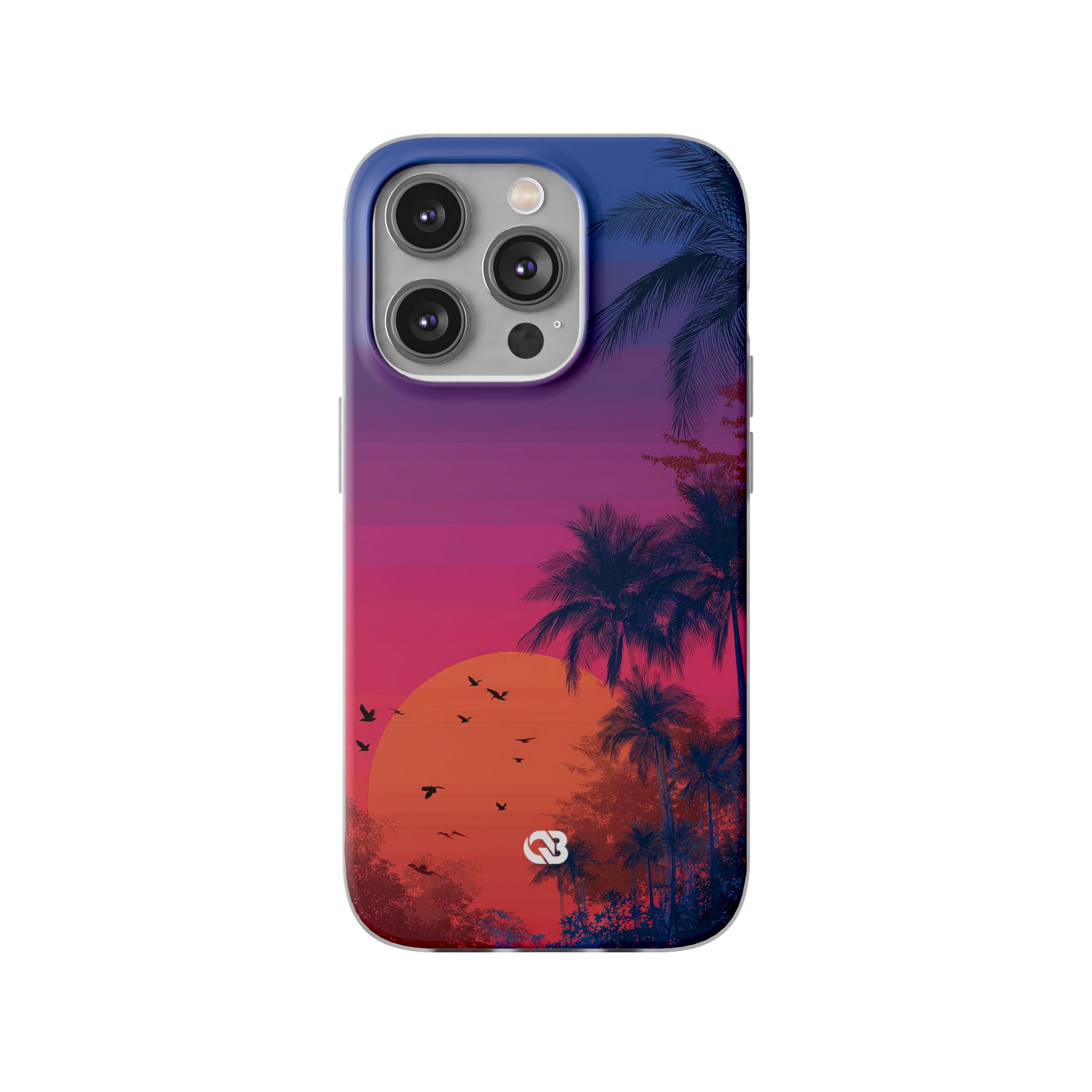 Neon Horizon Palms · Soft Capa para iPhone