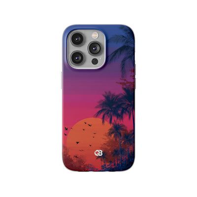 Neon Horizon Palms · Soft Capa para iPhone