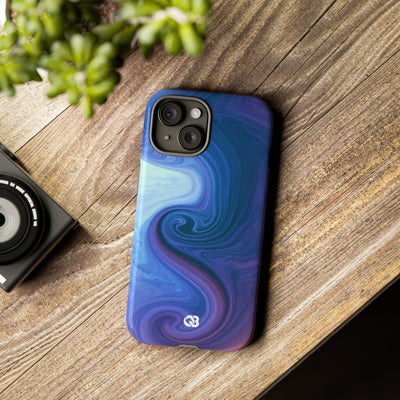 Azure Fluid Swirl · Tough Phone Case for iPhone · Blue