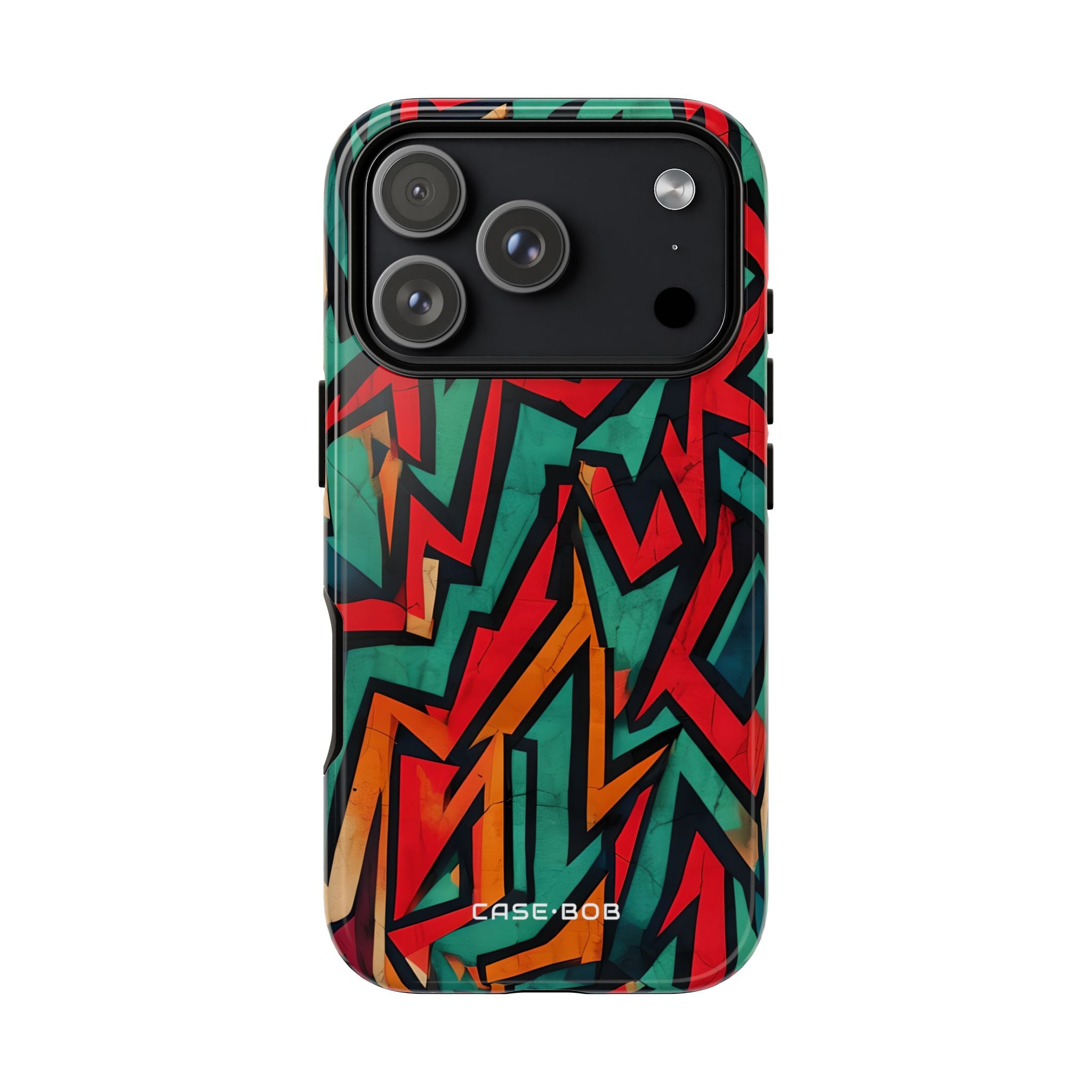 Crimson Zigzag iPhone 17 Pro Case - Tough - CASE•BOB