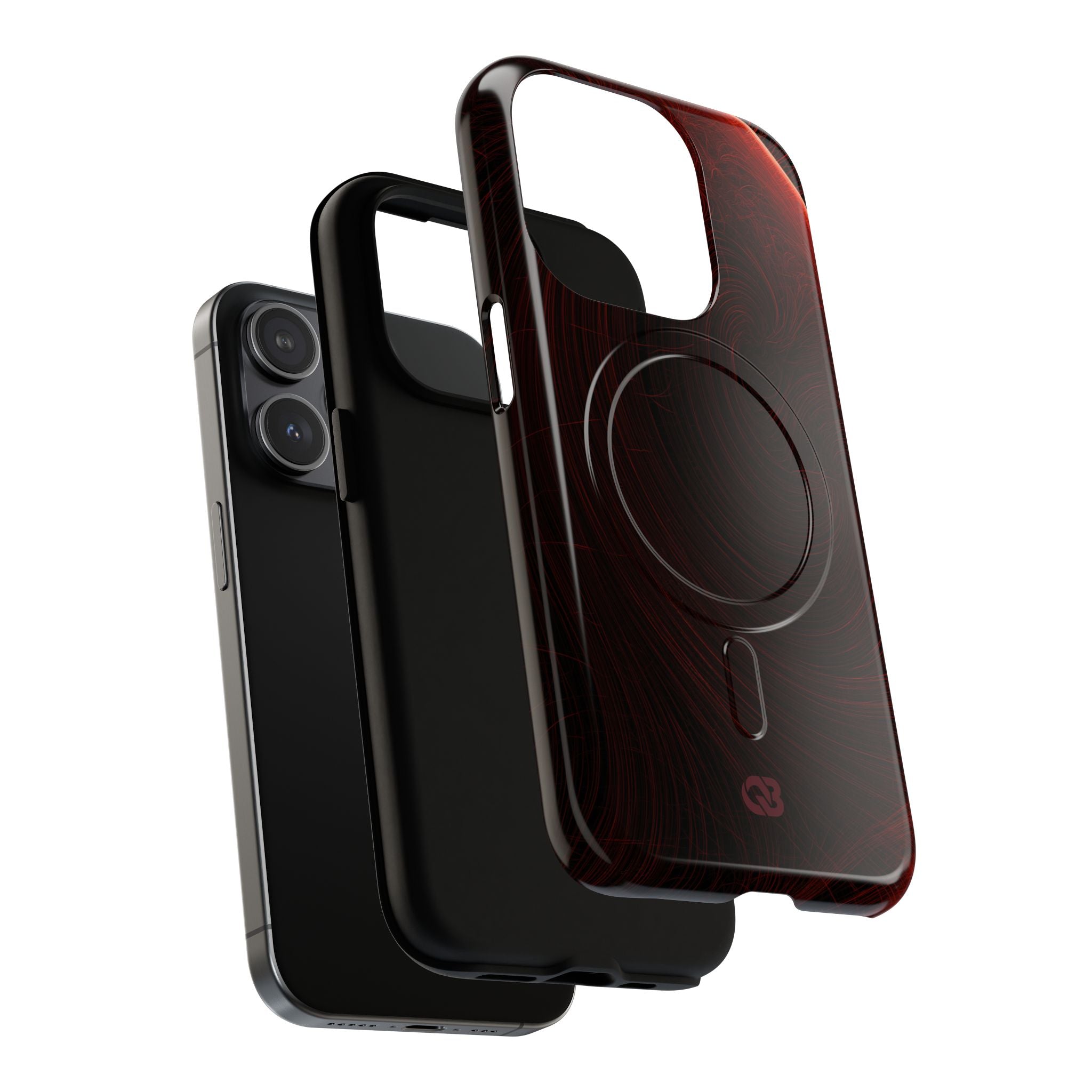 Red Tough 2.0 Magsafe Phone Case for iPhone - Crimson Flare Flux