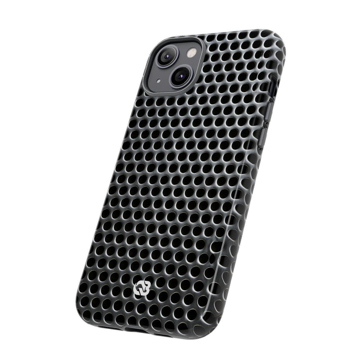 Brushed Perforated Steel · Tough Phone Case for iPhone · Silver