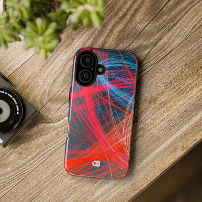 Neon Fiber Stream · Tough Phone Case for iPhone · Red