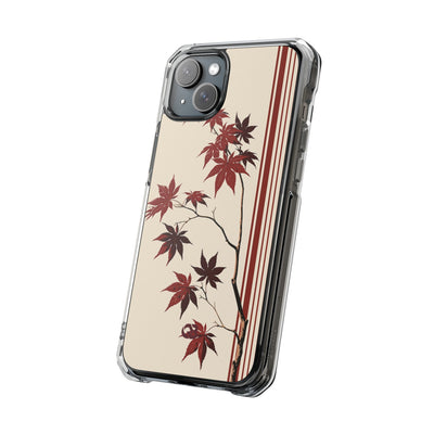 Red Impact MagSafe Phone Case for iPhone - Crimson Momiji Stripe