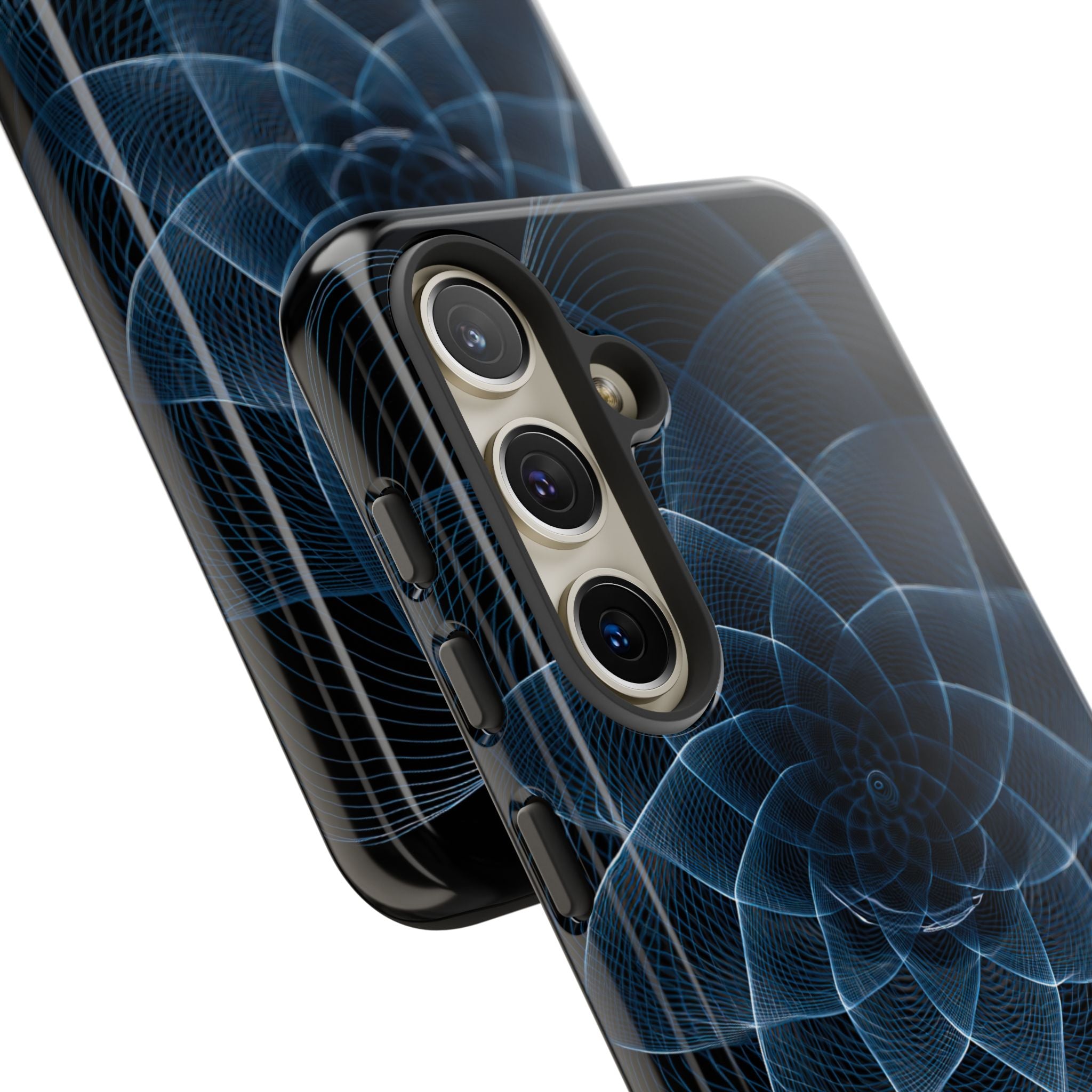 Blue Tough Phone Case for Samsung - Cobalt Geometric Bloom
