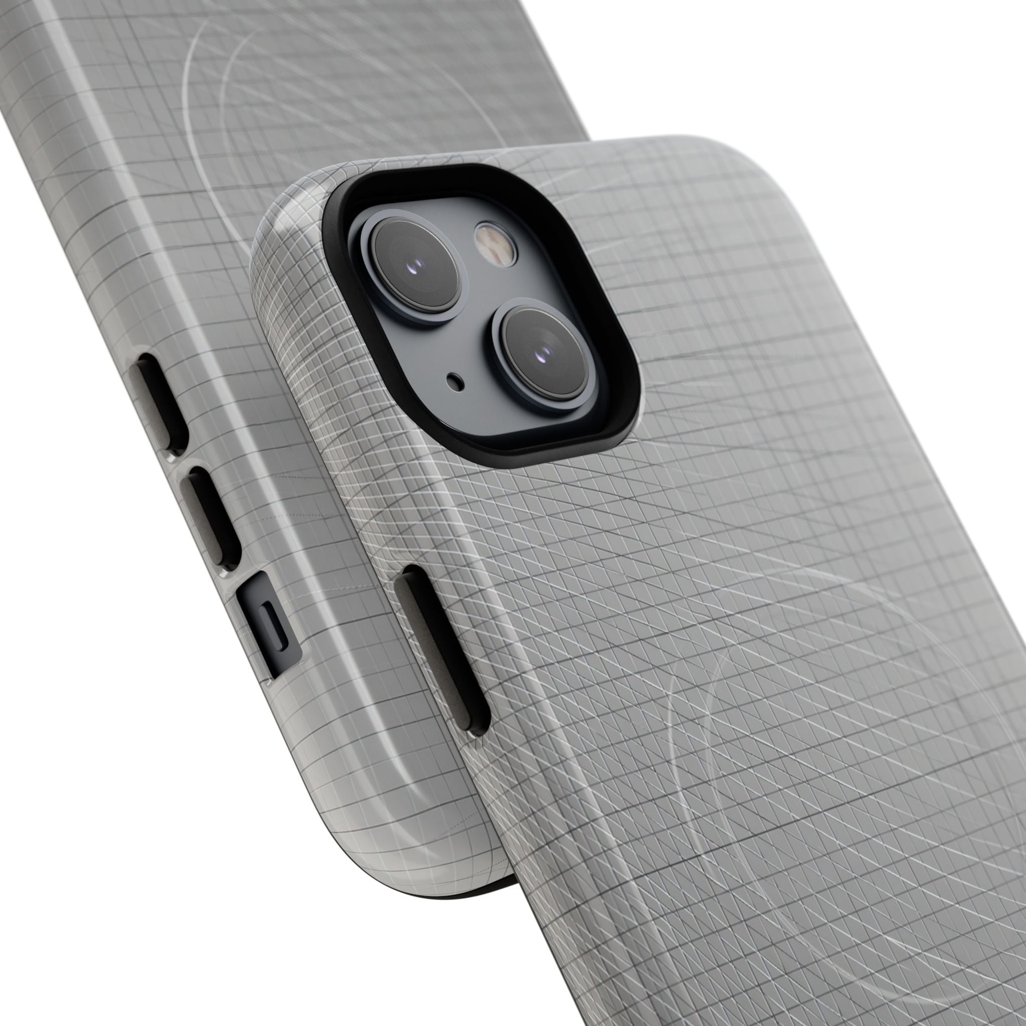 Grey Tough 2.0 Magsafe Phone Case for iPhone - Chrome Mesh Warp