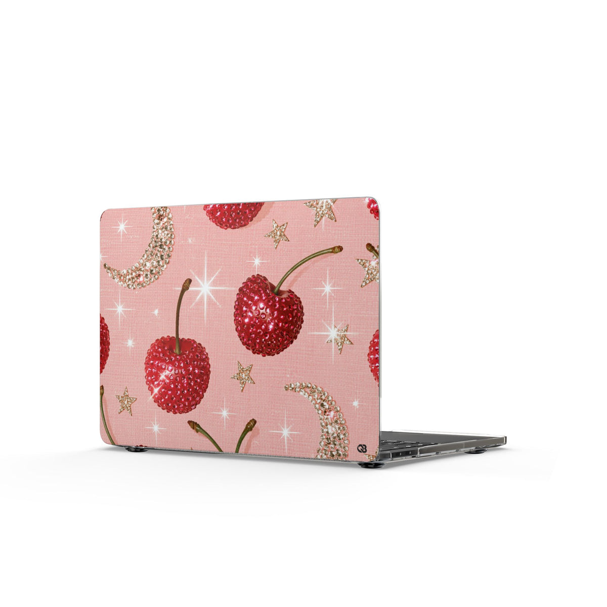 Bedazzled Ruby Cherries · Clear Hard Case for MacBook · Pink