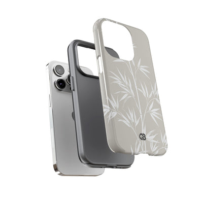 Beige Tough Phone Case for iPhone - Sandstone Bamboo Stalks