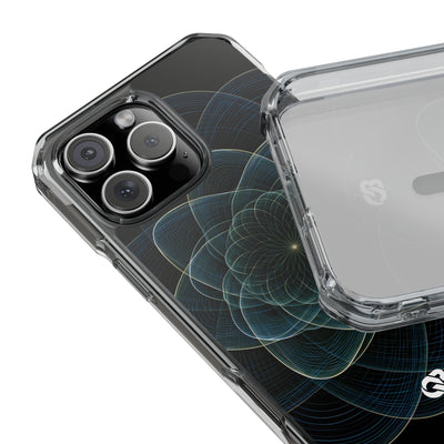Blue Impact MagSafe Phone Case for iPhone - Celestial Wireframe Bloom