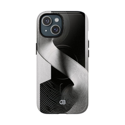 Grey Tough 2.0 Magsafe Phone Case for iPhone - Obsidian Moiré Wave