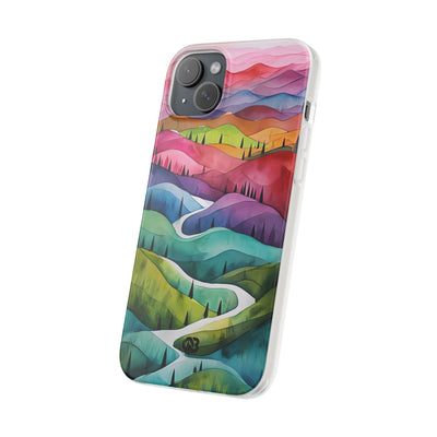 Fluid Rainbow Ridge · Soft Hoesje voor iPhone