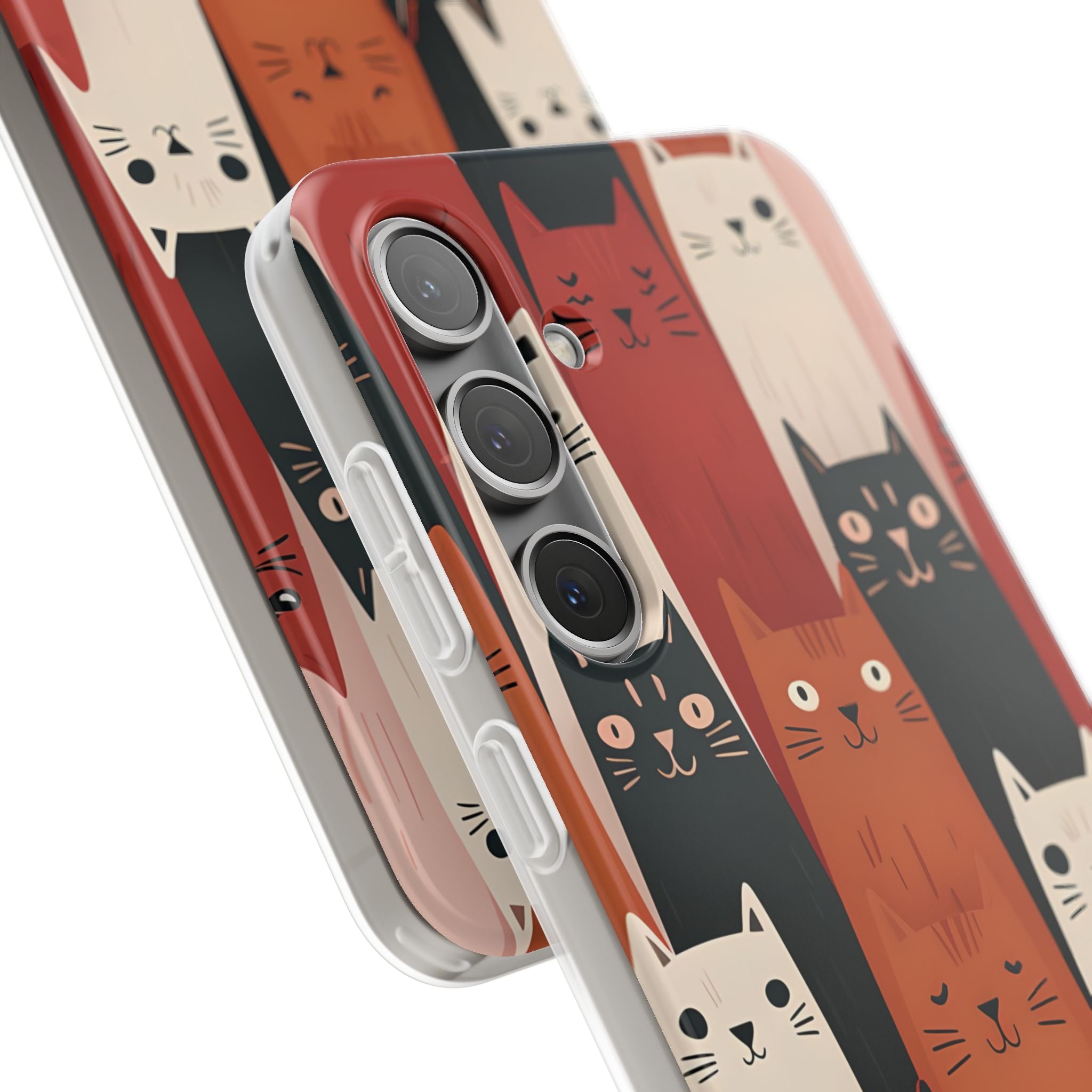Elongated Cats Zwart Samsung S24 Plus Case - Soft