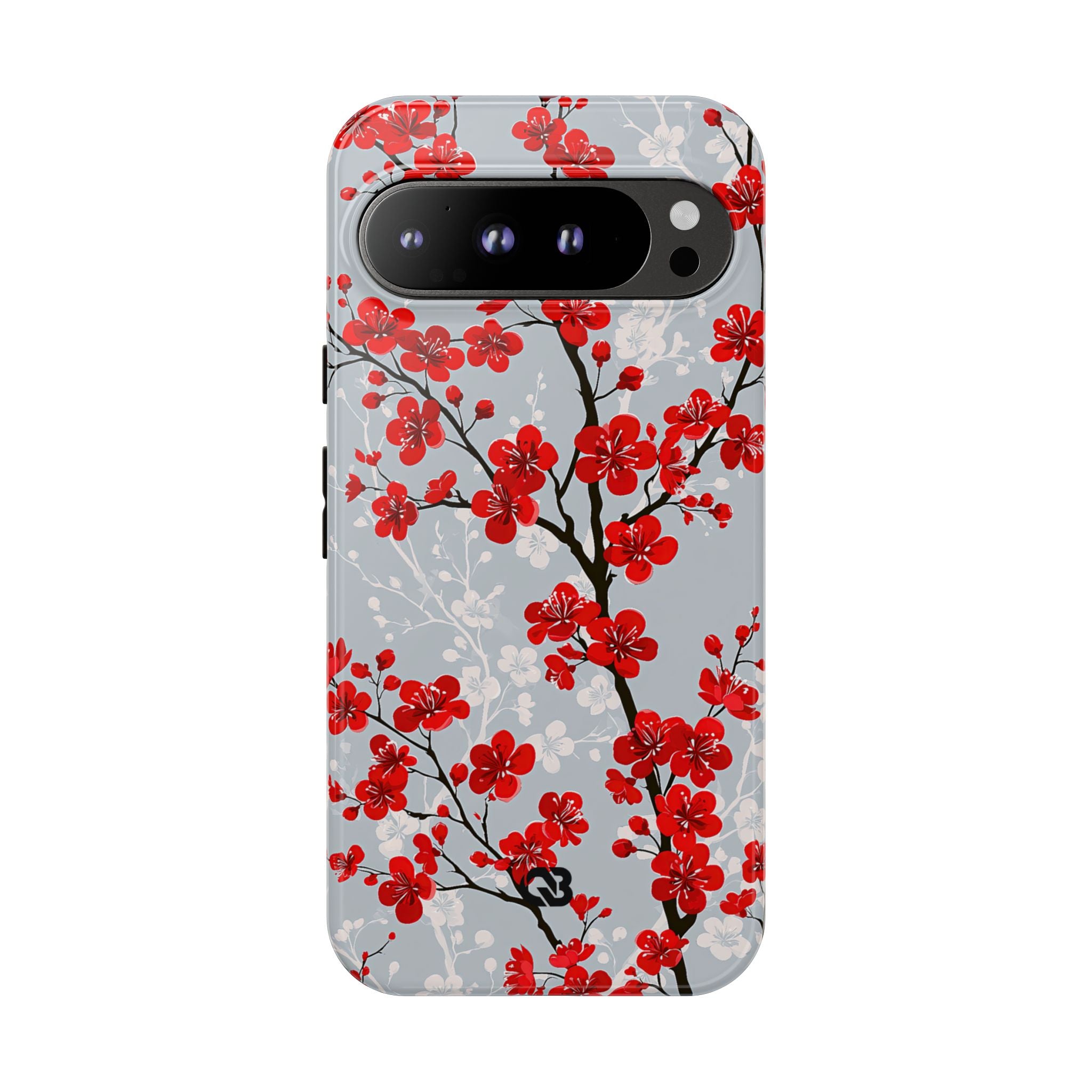 Grey Tough Phone Case for Google Pixel - Crimson Sakura Slate