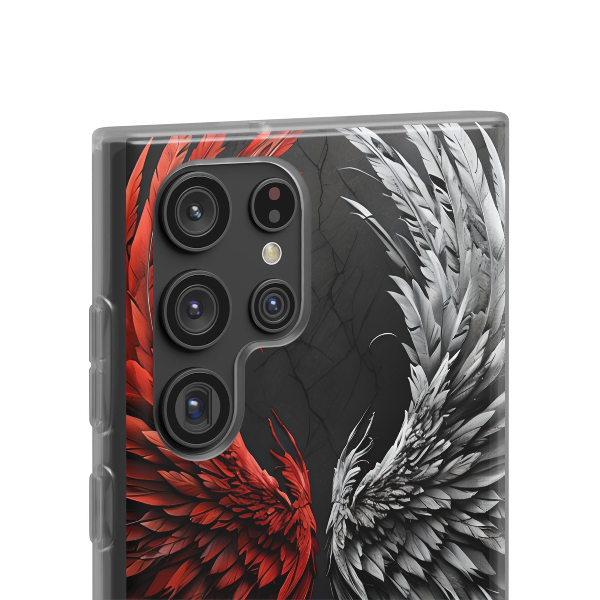 Split Crimson Wing · Soft Phone Case for Samsung