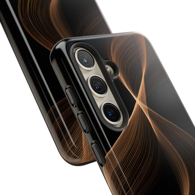 Brown Tough Phone Case for Samsung - Copper Silk Wave