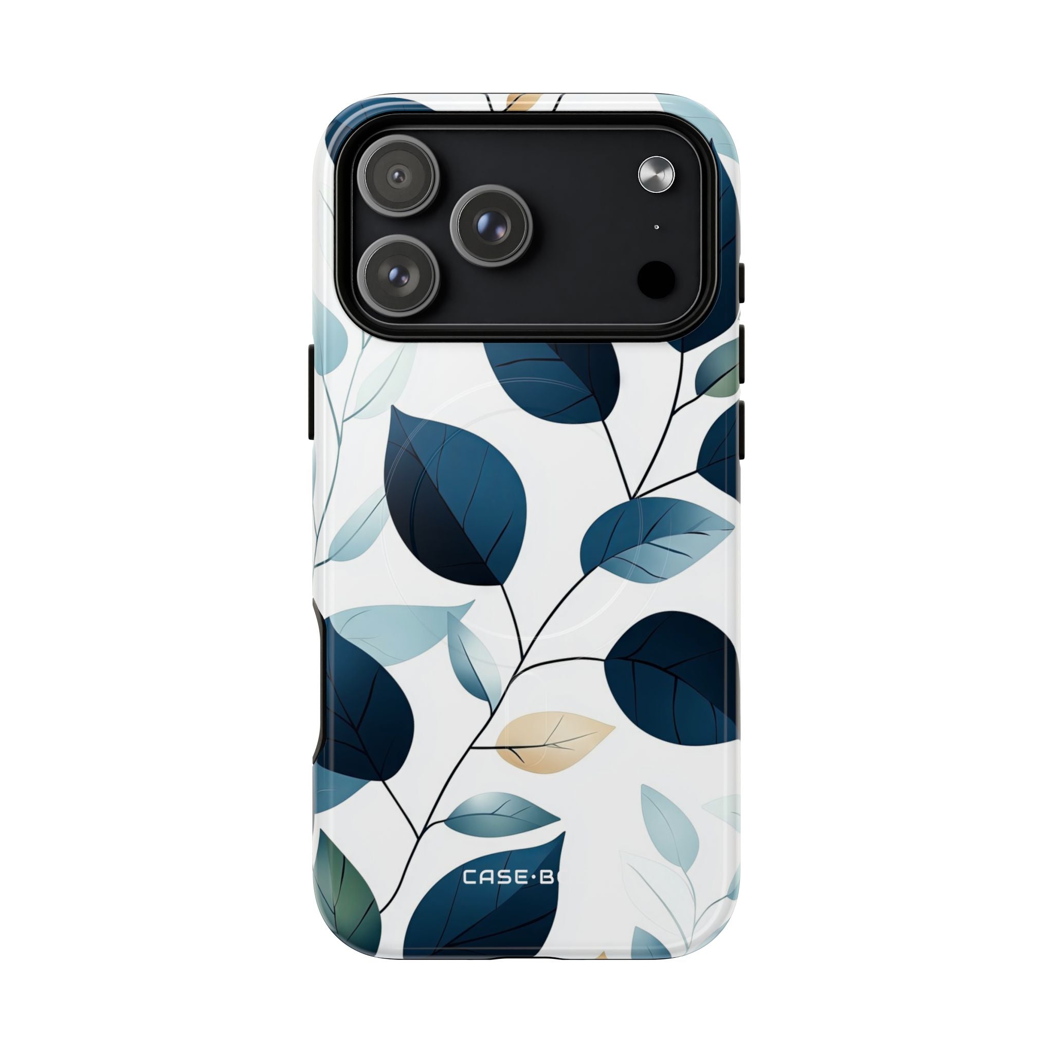 Navy Leaf Veins iPhone 17 Pro Max Case - Tough+ - CASE•BOB