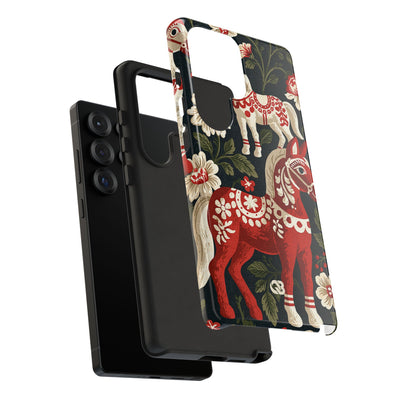 Nordic Dala Meadow · Tough Phone Case for Samsung · Red