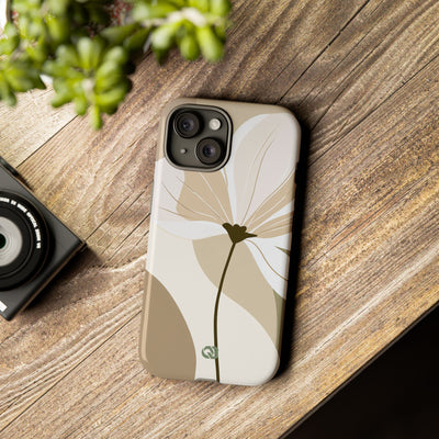 Beige Tough Phone Case for iPhone - Sage Linen Magnolia