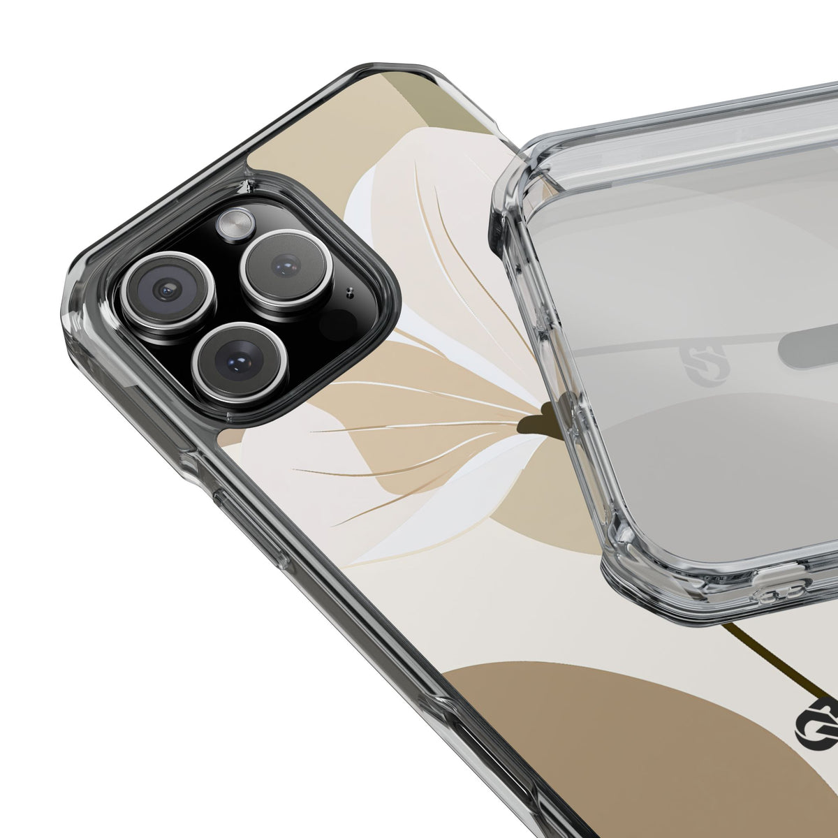 Soft Petal Bloom · Clear Impact Magnetic Phone Case for iPhone ·  Beige