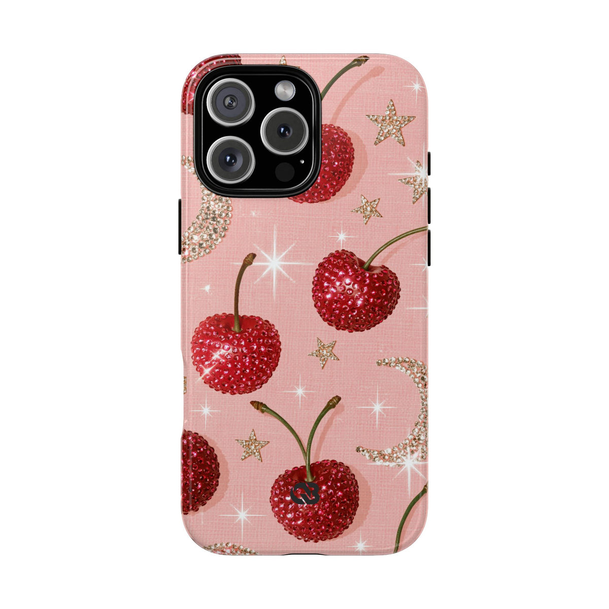 Bedazzled Ruby Cherries · Tough Phone Case for iPhone · Pink