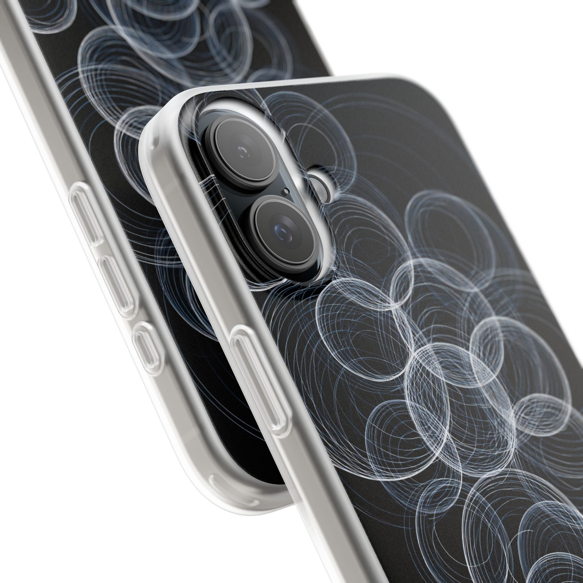 Black Lite Phone Case for iPhone - Frosted Ring Matrix