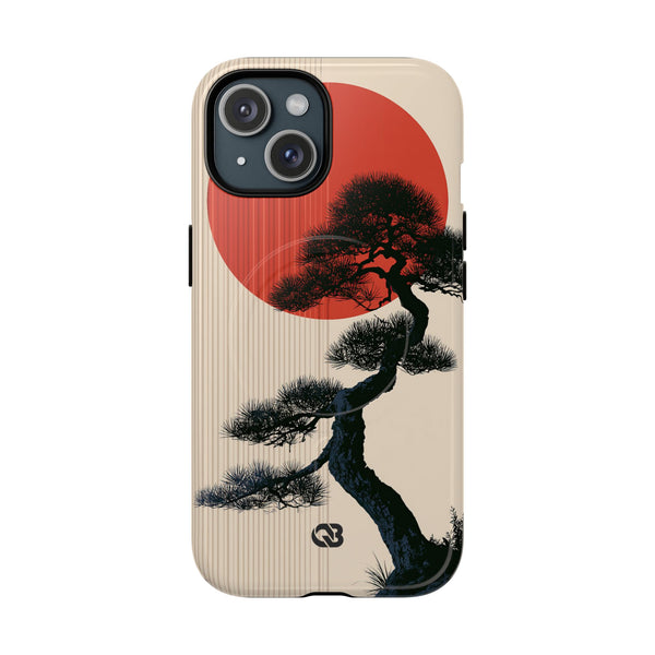 Crimson Sun Bonsai · Tough 2.0 Magnetic Phone Case for iPhone · Beige