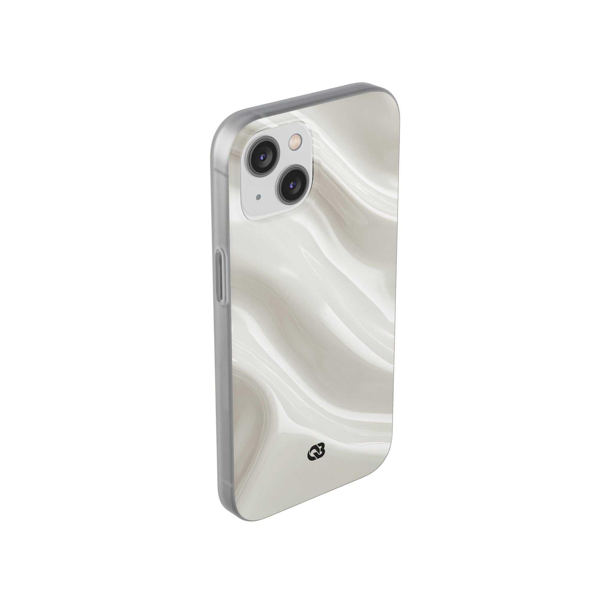 White Lite Phone Case for iPhone - Polished Ivory Wave