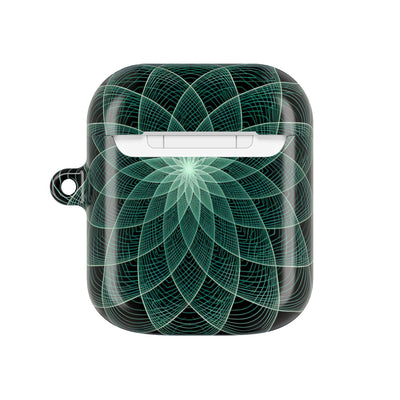Verdant Harmonic Bloom · Hard Case for AirPods & AirPods Pro · Black