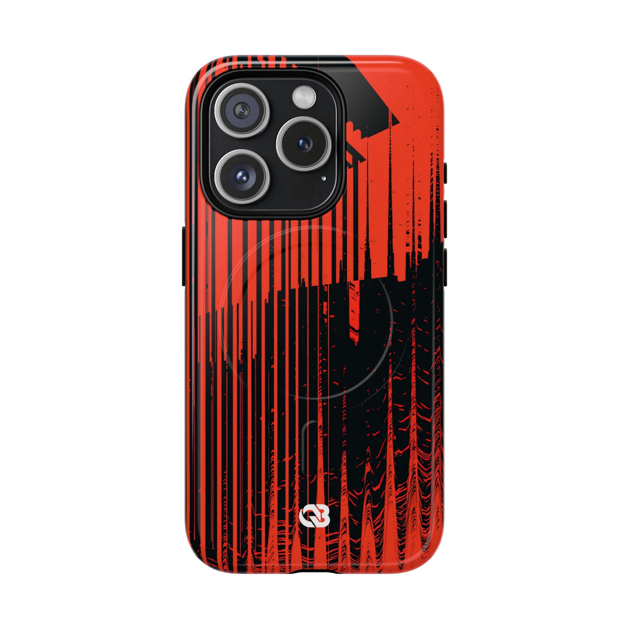 Red Tough 2.0 Magsafe Phone Case for iPhone - Crimson Brutalist Distortion