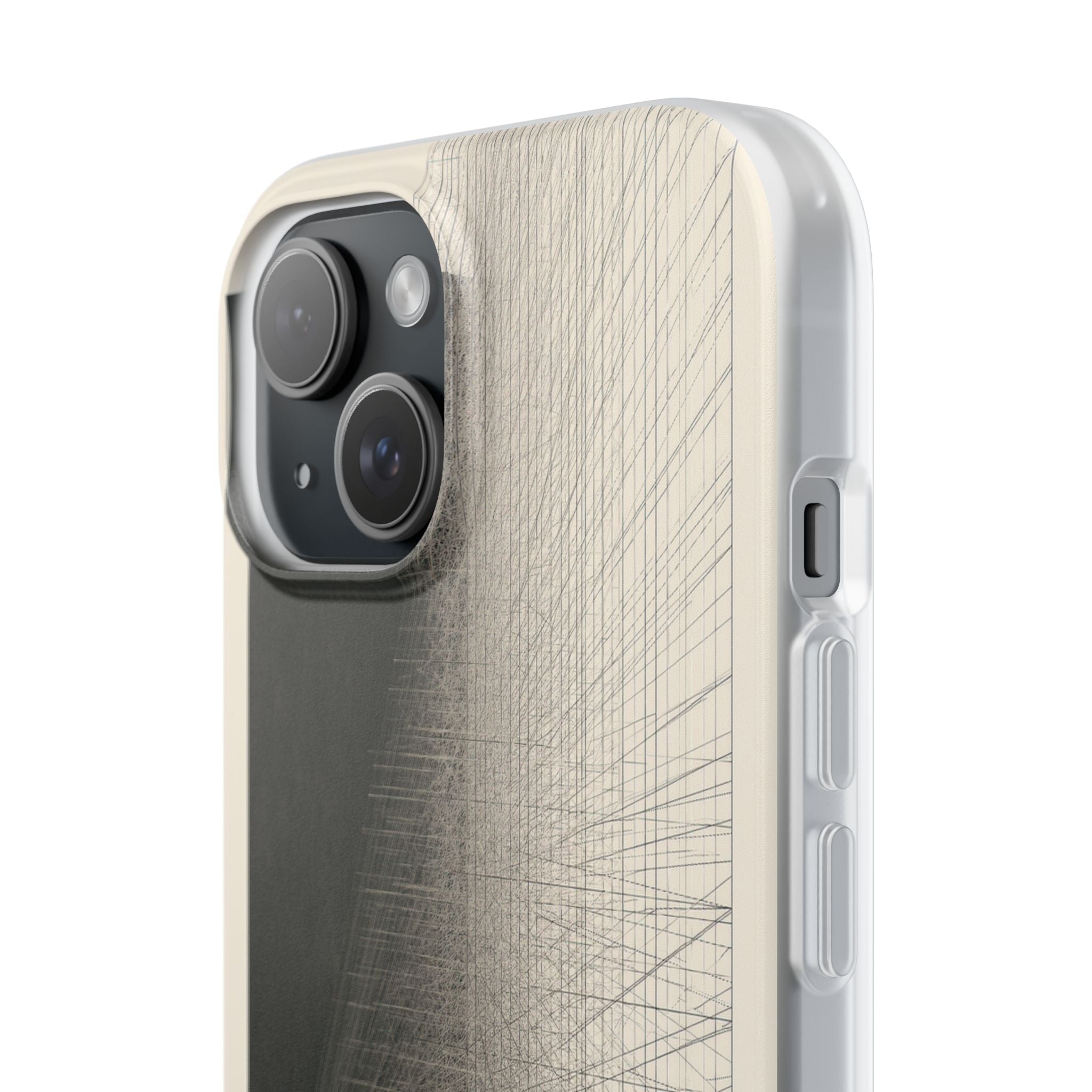 Beige Lite Phone Case for iPhone - Brutalist Graphite Grid
