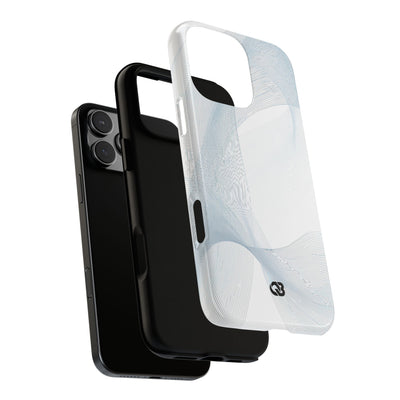 White Tough Phone Case for iPhone - Arctic Line Current