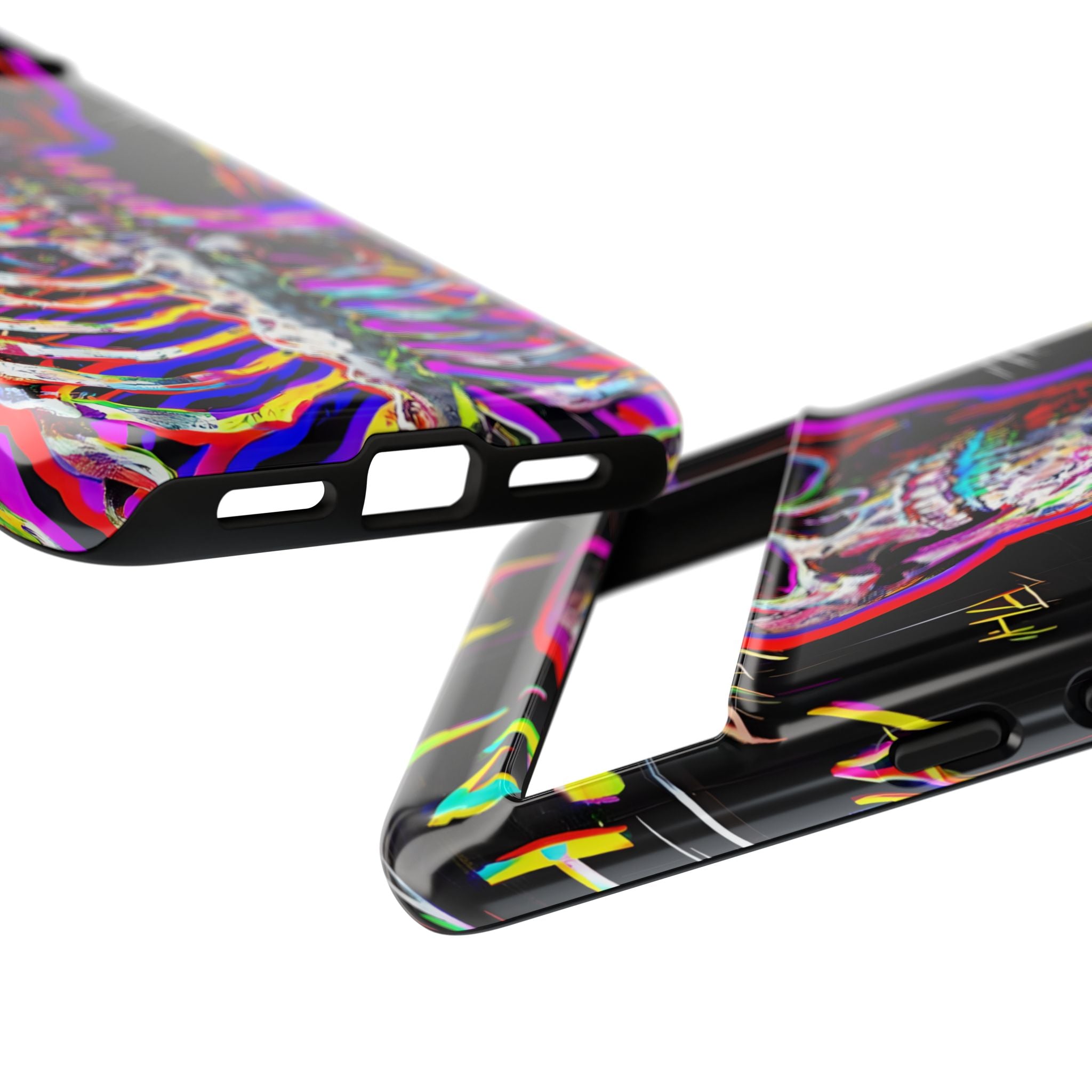 Neon Glitch Skeleton · Tough Handyhülle für Google Pixel