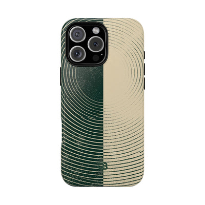 Green Tough Phone Case for iPhone - Evergreen Split Grain