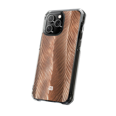 Rose Gold Weave · Clear Impact Magnetic Phone Case for iPhone · Brown