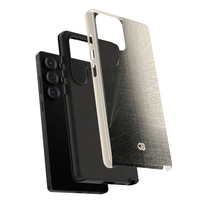 Beige Tough Phone Case for Samsung - Brutalist Graphite Grid