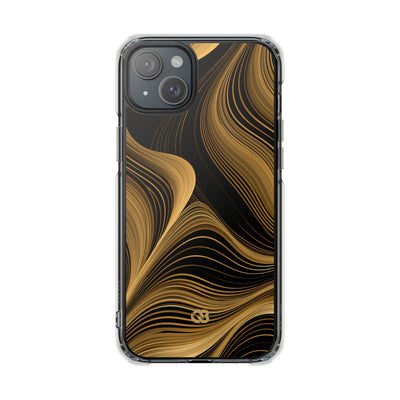 Gilded Contour · Clear Impact Magnetic Phone Case for iPhone · Gold