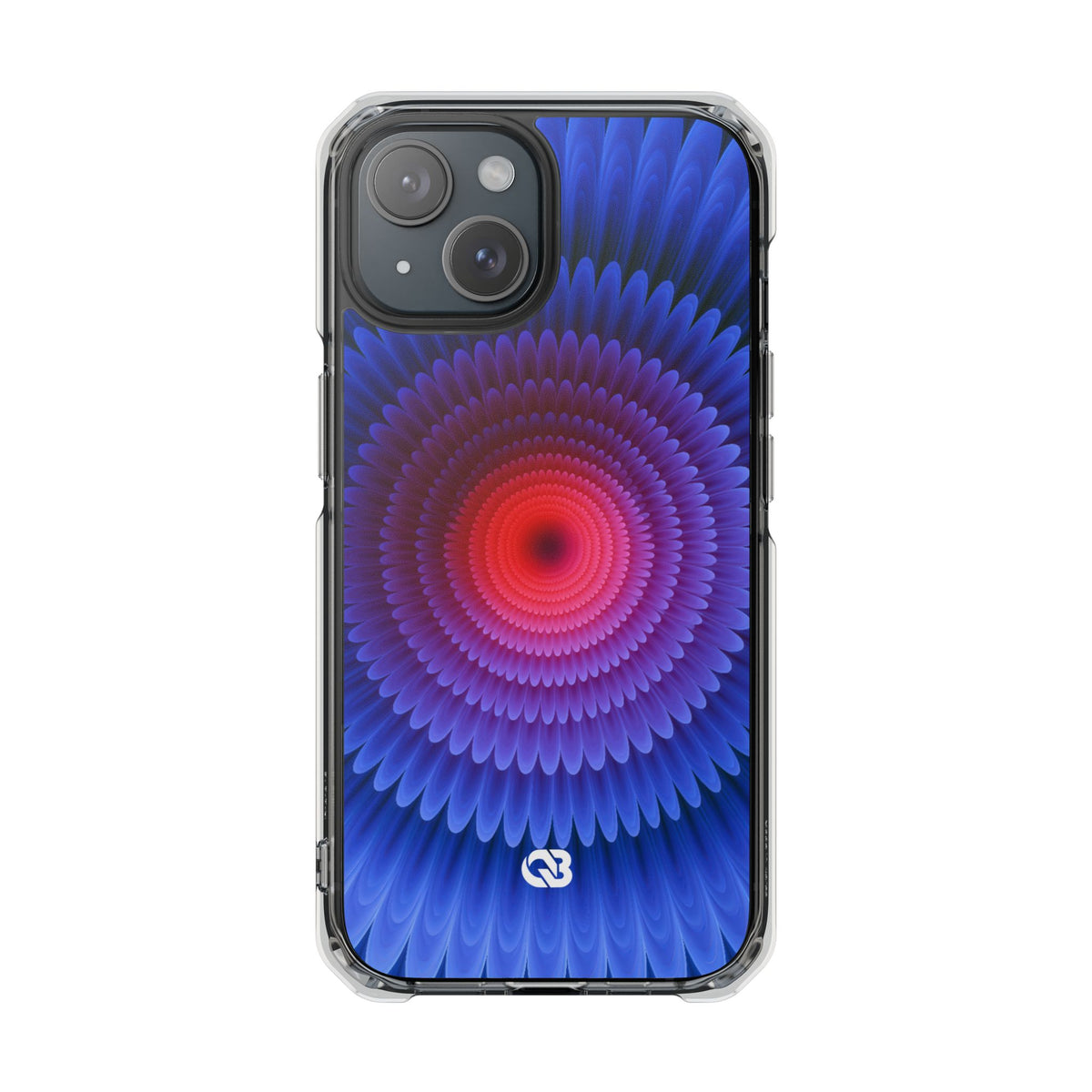 Radial Spectrum Bloom · Clear Impact Magnetic Phone Case for iPhone · Blue