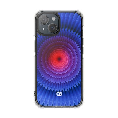 Radial Spectrum Bloom · Clear Impact Magnetic Phone Case for iPhone · Blue