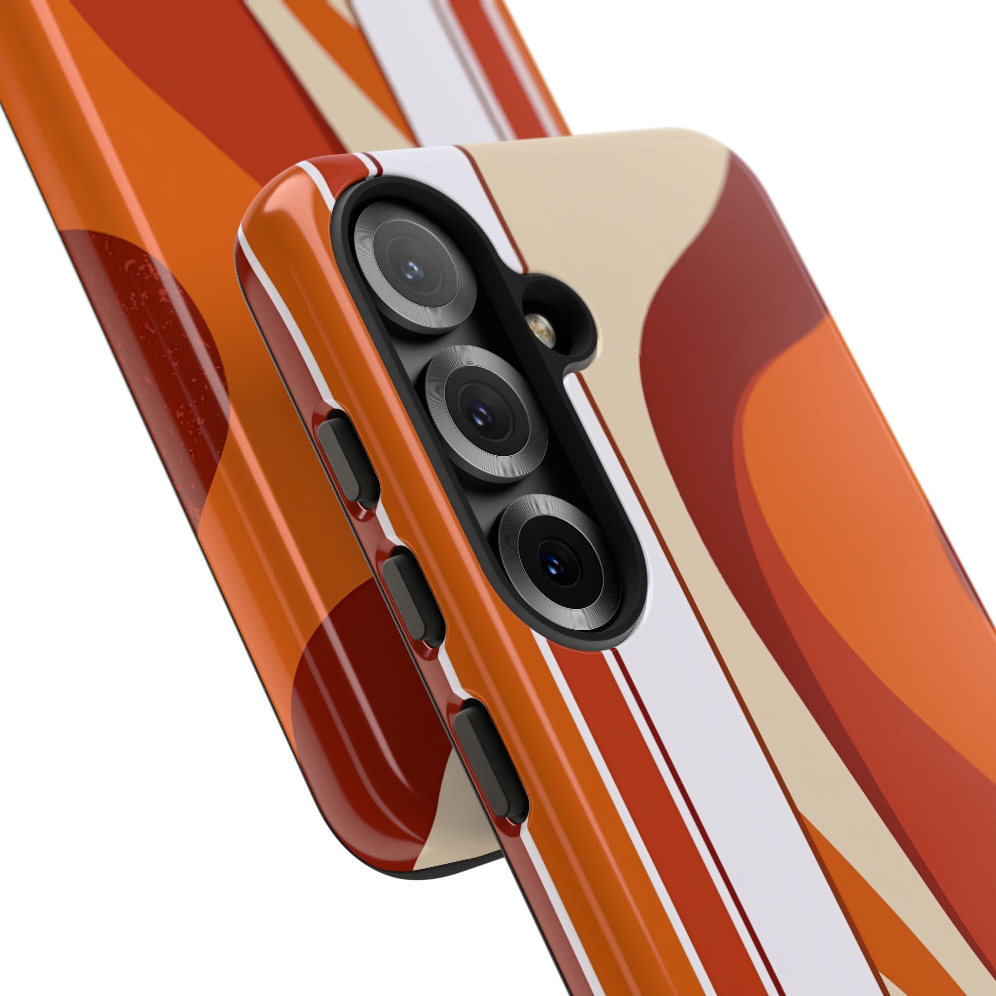 Orange Tough Phone Case for Samsung - Terracotta Metro Line